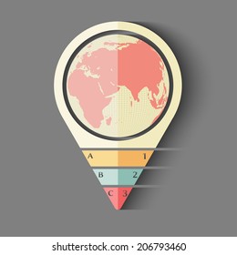 Business infographic template design with globe