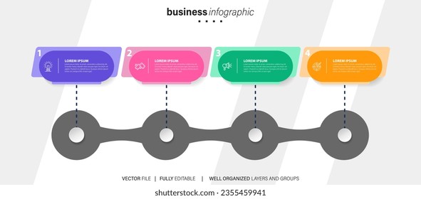 Business infographic template design icons 4 options or steps
