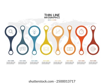Business Infographic template. Design with business icons 8 options or steps.