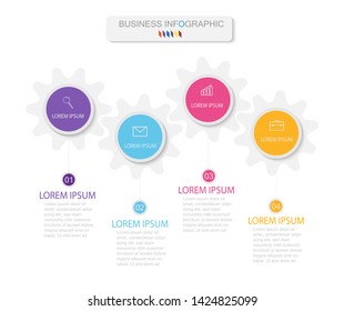Business Infographic template. Design with numbers 4 options or steps. Vector eps10.