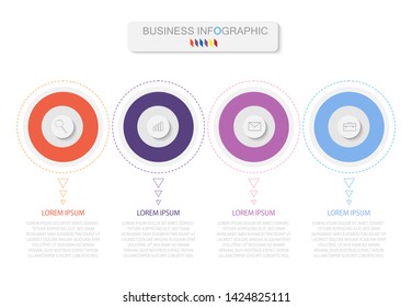 Business Infographic template. Design with numbers 4 options or steps. Vector eps10.