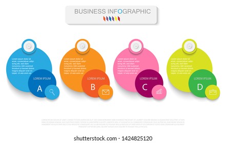 Business Infographic template. Design with numbers 4 options or steps. Vector eps10.