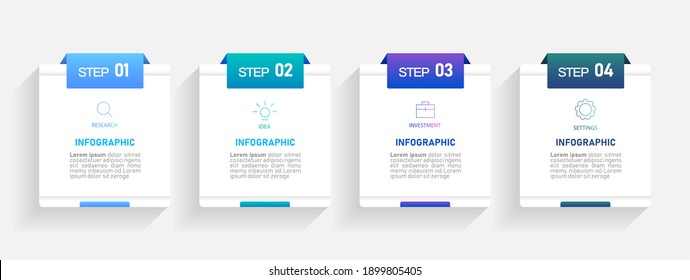 Business Infographic template. design with numbers 4 options or steps.