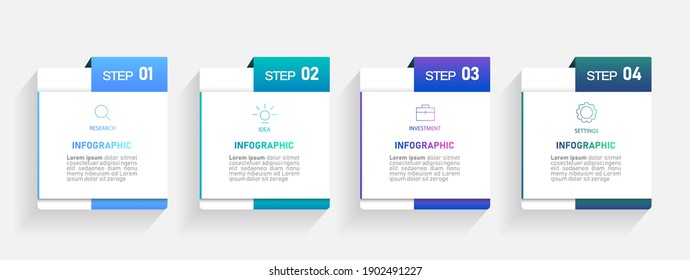 Business Infographic template. design with numbers 4 options or steps.
