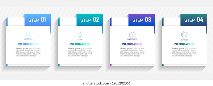 Business Infographic template. design with numbers 4 options or steps.