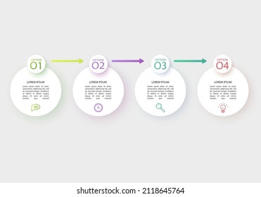 Business Infographic template. Design with numbers 4 options or steps, template design of vector illustration