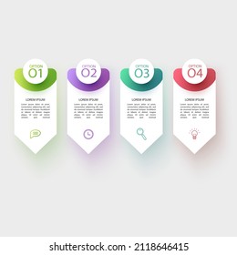 Business Infographic template. Design with numbers 4 options or steps, template design of vector illustration