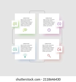 Business Infographic template. Design with numbers 4 options or steps, template design of vector illustration