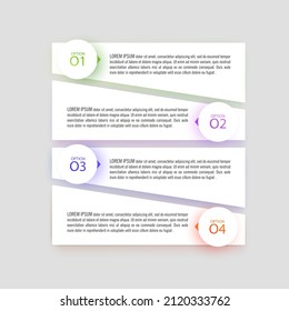 Business Infographic template. Design with numbers 4 options or steps, template design of vector illustration