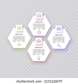 Business Infographic template. Design with numbers 4 options or steps, template design of vector illustration