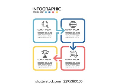 Business Infographic template. Design with numbers 4 options or steps.