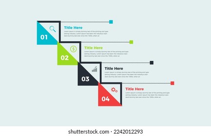 Plantilla de información empresarial. opciones de diseño o pasos con 4 números, plantilla de diseño infográfico simple