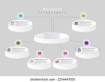 business infographic template design. Realistic circle diagram infographic. modern Business annual report data visualization.