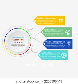 business infographic template design. Realistic circle diagram infographic. modern Business annual report data visualization.