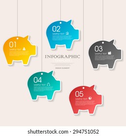 business infographic template design with step lable elements.can be used for workflow layout, diagram, number options, web design.  illustration ,EPS10