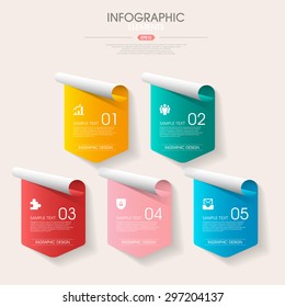 business infographic template design with step lable elements.can be used for workflow layout, diagram, number options, web design.  illustration ,EPS10