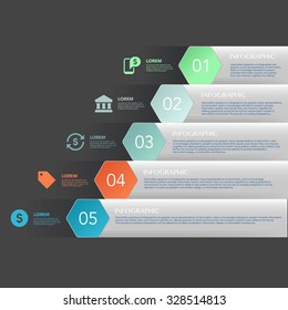 business infographic template design with step lable elements.can be used for workflow layout, diagram, number options, web design.  illustration ,EPS10