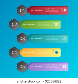 business infographic template design with step lable elements.can be used for workflow layout, diagram, number options, web design.  illustration ,EPS10