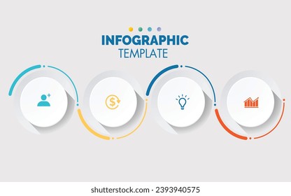 Business infographic template elegant circles curves symmetry