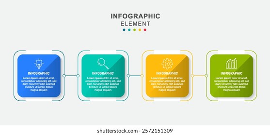 Business infographic template element with 4 options or steps