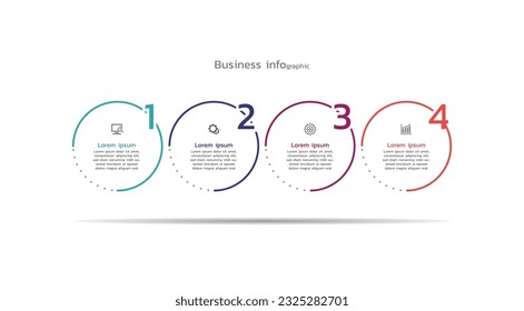 fondo de elementos de plantilla de infografía de negocios con 4 pasos