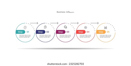 business infographic template elements background with 5 step