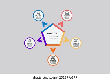 business infographic template with five elements stock vector