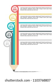 Business infographic template in five steps