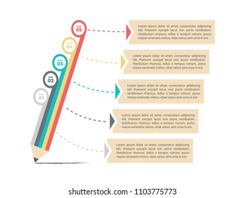 Business infographic template in five steps