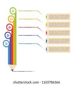 Business infographic template in five steps