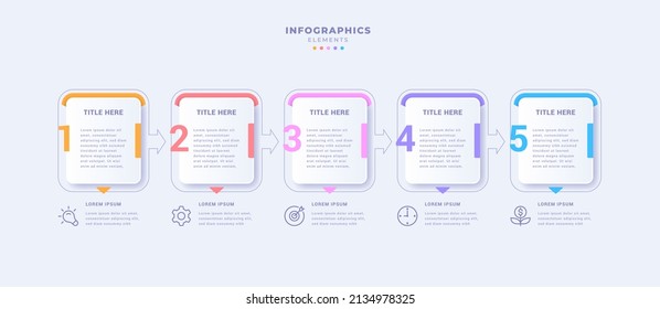 Plantilla de infografía empresarial con cinco pasos