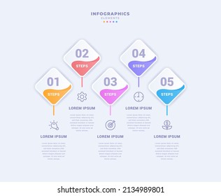 Infografische Vorlage für Unternehmen in fünf Schritten