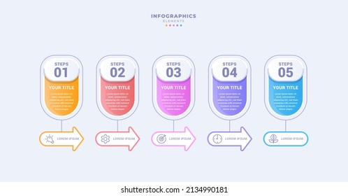 Business infographic template with five steps