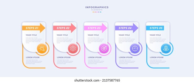 Business infographic template with five steps
