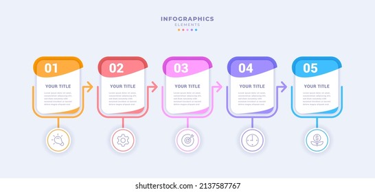 Business infographic template with five steps