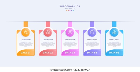 Business infographic template with five steps
