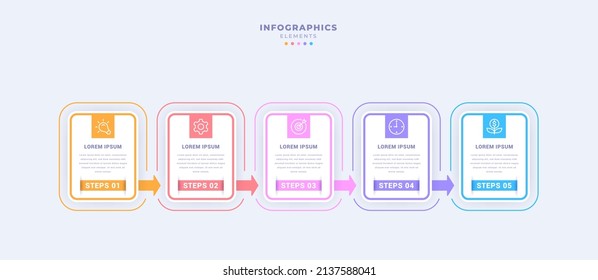 Business infographic template with five steps