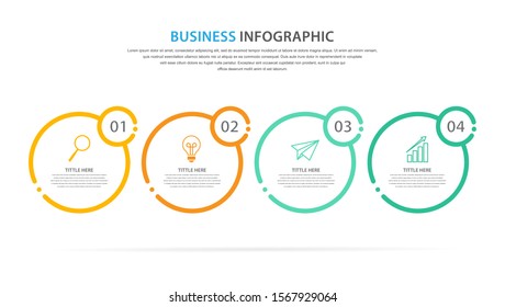 business infographic template, flat design concept with 4 option or step, vector eps 10