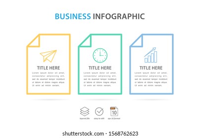 business infographic template, flat design concept with 3 option or step, vector eps 10