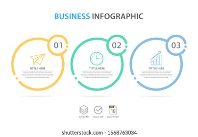 business infographic template, flat design concept with 3 option or step, vector eps 10