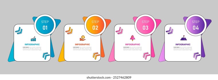 Business Infographic template with flat design. 