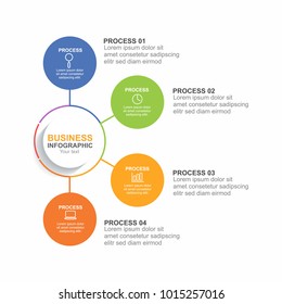 Business infographic template four process or step for presentation
