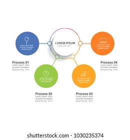 Business infographic template four step