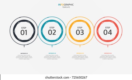 Business infographic template with four steps or options, parts or processes. Vector business template for presentation.vector illustration