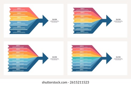 Business infographic template. Goal chart with six, seven, eight, nine options, steps. Vector chart.