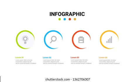 Business infographic template icon with 4 option or process.Vector illustration.