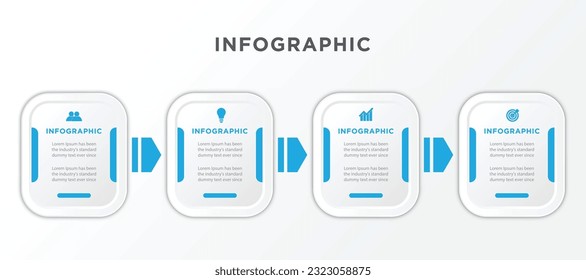 Business Infographic Template with icon 4 steps, options and marketing icons