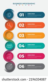 Business infographic template with business icon with colorful circle for presentation design