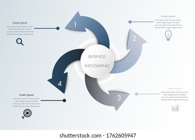 Business infographic template with icon for presentation, workflow, process.
