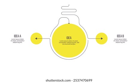 Business infographic template. Idea Chart with 2 options, steps. Vector chart.